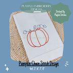 Pumpkin Chain Stitch Machine Embroidery Design, Chain Stitch Pumpkin Design, Quick Stitch Pumpkin Embroidery Design