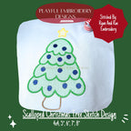 Scalloped Christmas Tree Sketch Design for Machine Embroidery, Christmas Tree Embroidery Design, Sketch Christmas Tree Design