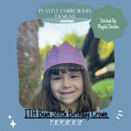 In The Hoop Birthday Crown Machine Embroidery Design, ITH Crown Design, ITH Birthday Crown, Bean Stitch Edge Birthday Crown digital download