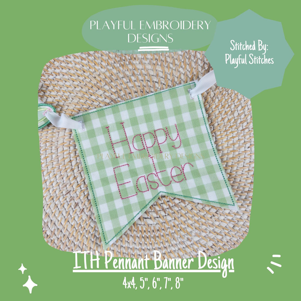 In the Hoop Banner Design, Machine Embroidery Birthday Banner Design, ITH Banner Design, Birthday Banner, Digital Download