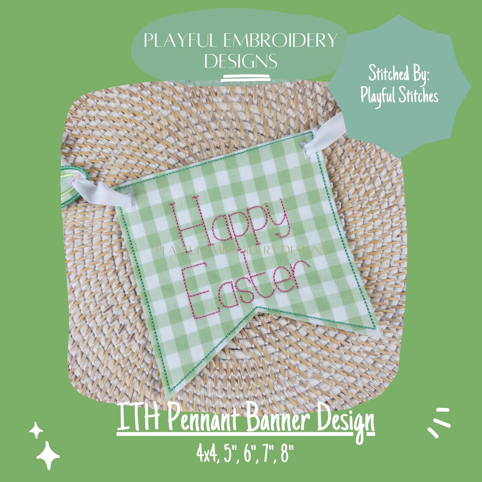 In the Hoop Banner Design, Machine Embroidery Birthday Banner Design, ITH Banner Design, Birthday Banner, Digital Download