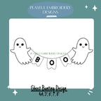 Ghost Bunting Machine Embroidery Design, Bean Stitch Halloween Embroidery Design, Quick Stitching Ghost Design, Digital Download