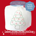 Scalloped Christmas Tree Bean Stitch Design for Machine Embroidery, Christmas Tree Embroidery Design, Quick Stitch Christmas Tree Design