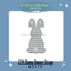 In The Hoop Bunny Banner Machine Embroidery Design, ITH Easter Banner Design, Bean Stitch Bunny Banner, In the Hoop Bunny Banner Design