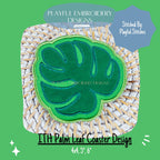 In The Hoop Palm Leaf Coaster Design for Machine Embroidery, ITH Cocktail Napkin Design, Monstera Leaf Coaster Design, Digital Download