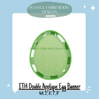 In the Hoop Easter Tag, ITH Egg Tag, ITH Double Applique Easter Egg Banner Design, Machine Embroidery Design, In the Hoop Tag, ITH Oval Tag