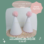 In The Hoop Party Hat Machine Embroidery Design, Scalloped Edge ITH Party Hat Design, ITH Birthday Hat, 5x7, 8x8, 8x12, digital download