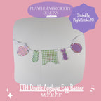 In the Hoop Easter Tag, ITH Egg Tag, ITH Double Applique Easter Egg Banner Design, Machine Embroidery Design, In the Hoop Tag, ITH Oval Tag