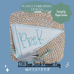 In The Hoop Bean Stitch Pennant Flag Machine Embroidery Design, Simple ITH Pennant Flag, 4x4, 5x7, 6x10, 8x8
