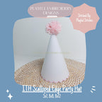 In The Hoop Party Hat Machine Embroidery Design, Scalloped Edge ITH Party Hat Design, ITH Birthday Hat, 5x7, 8x8, 8x12, digital download