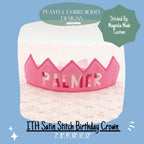 In The Hoop Birthday Crown Machine Embroidery Design, ITH Satin Stitch Edge Crown Design, ITH Crown, Satin Stitch Edge Birthday Crown