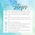 In The Hoop Party Hat Machine Embroidery Design, Scalloped Edge ITH Party Hat Design, ITH Birthday Hat, 5x7, 8x8, 8x12, digital download