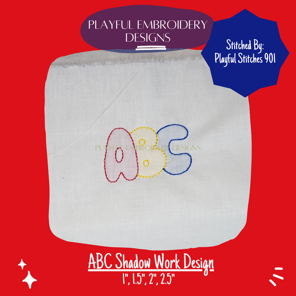 ABC Shadow Work Mini Embroidery design (Digital Download)