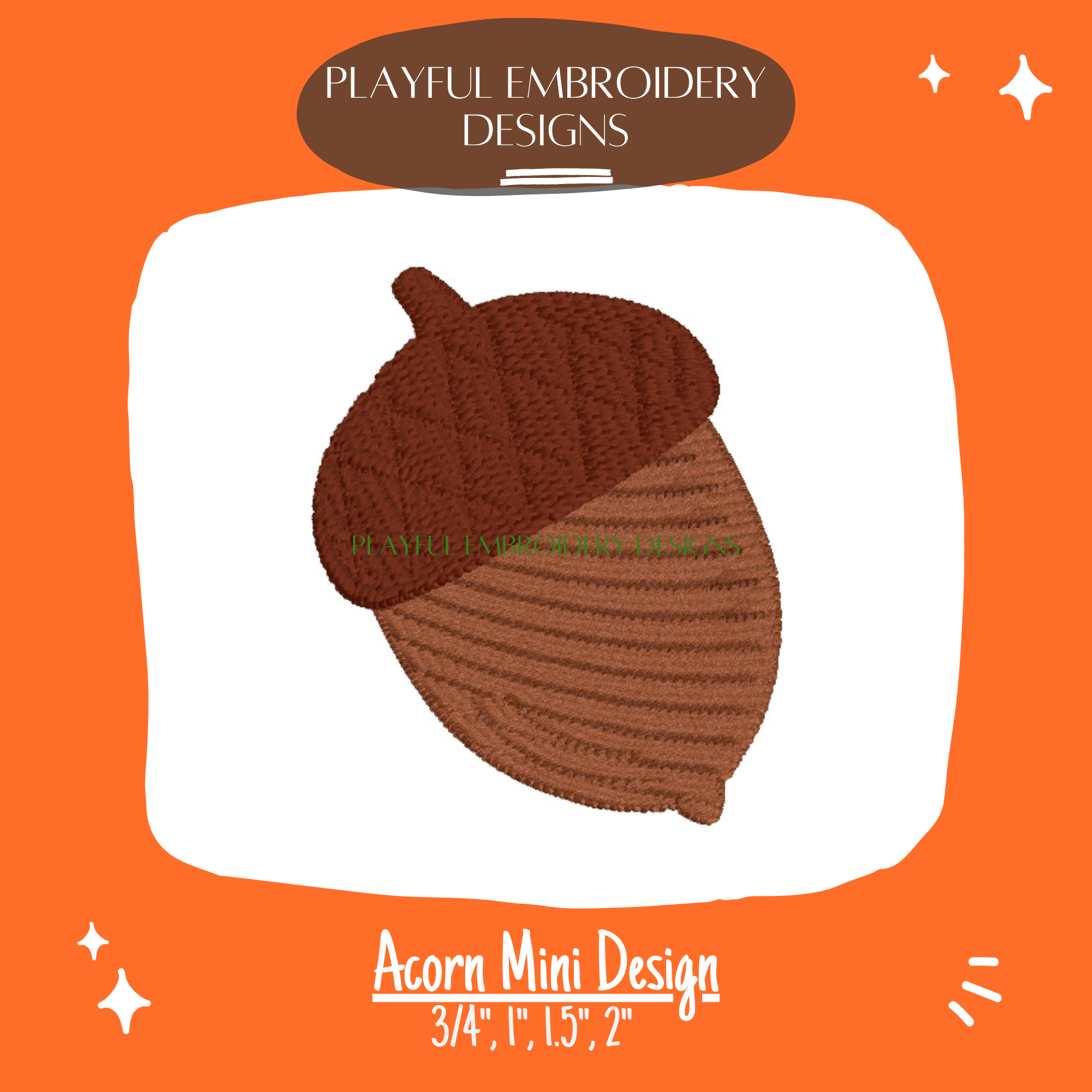 Fall Acorn Mini Design for Machine Embroidery (Digital File)