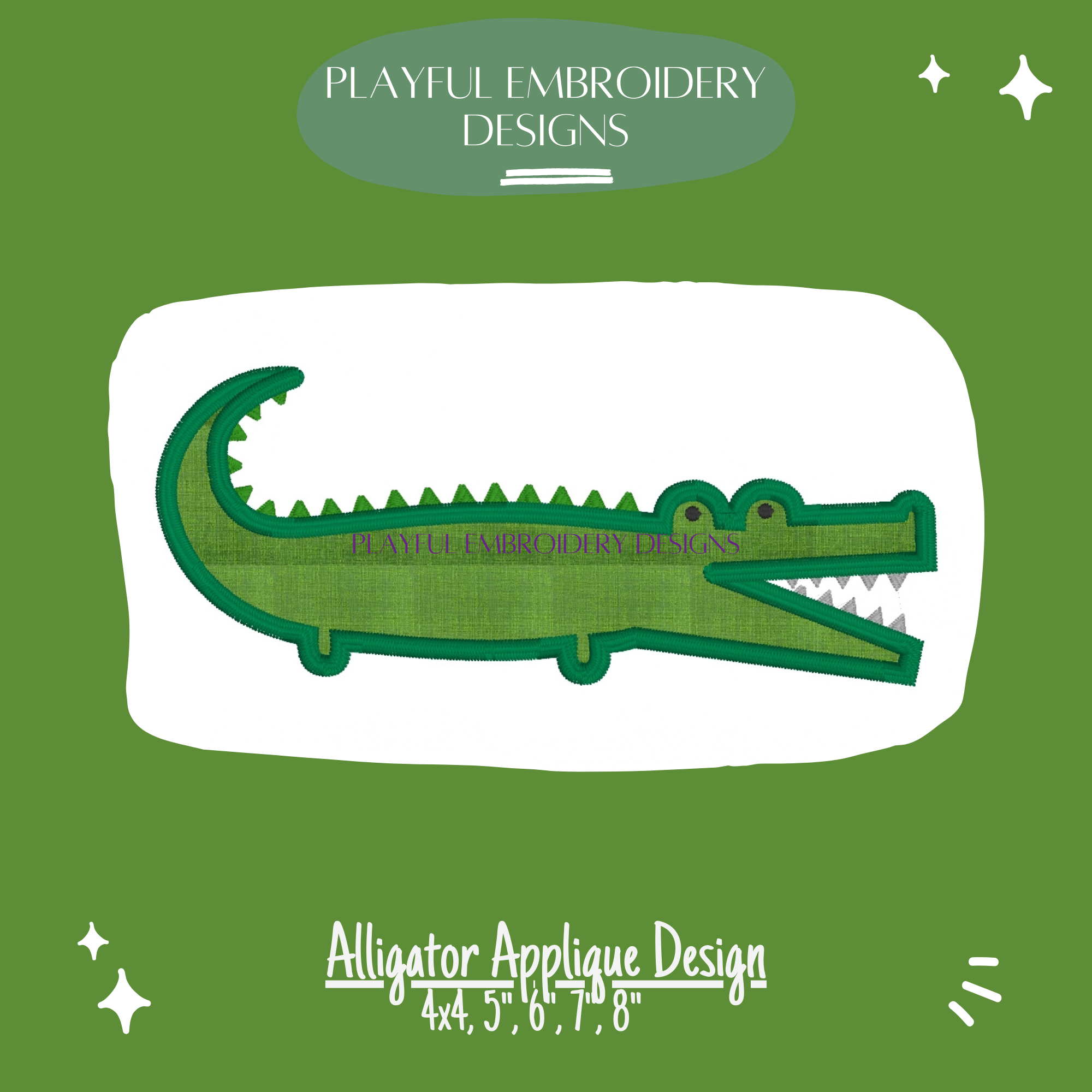 Alligator Applique Design for Machine Embroidery (Digital Download)