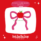 Apple Bow Mini Design for Machine Embroidery (Digital Download)