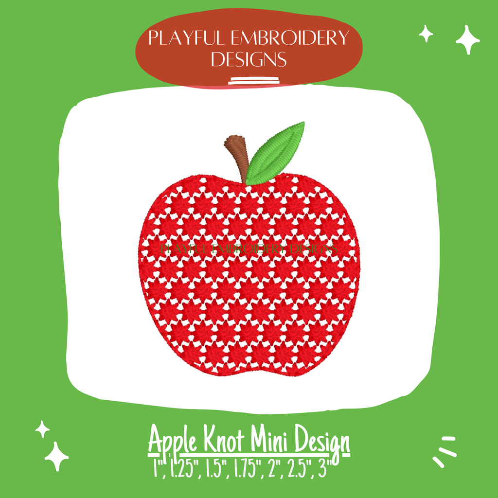 Apple Mini Knot Pattern Machine Embroidery Design (Digital Download)