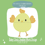 Baby Chick Shadow Work Design for Machine Embroidery (Digital Download)