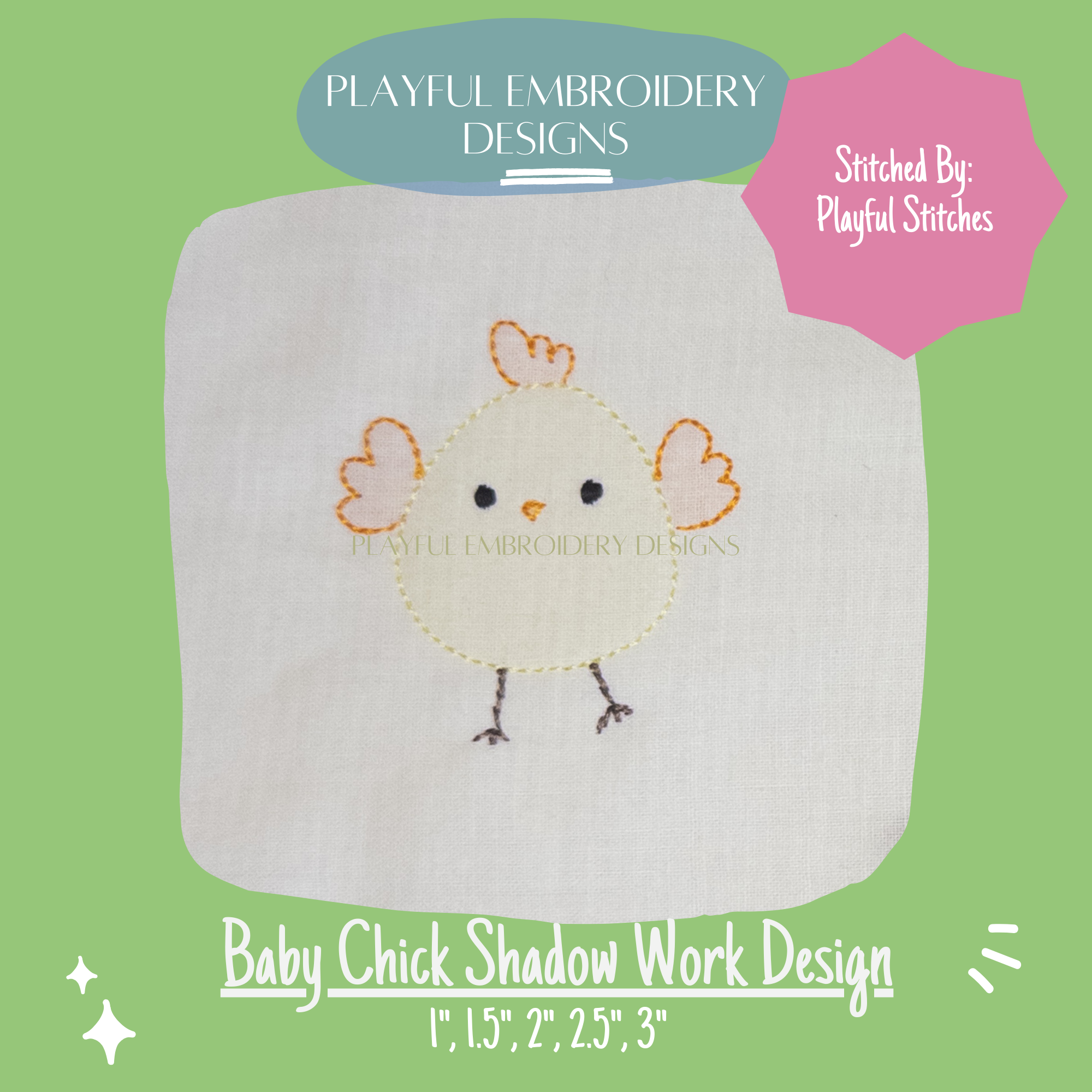 Baby Chick Shadow Work Design for Machine Embroidery (Digital Download)