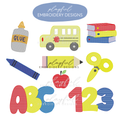 Back to School Mini Shadow Work Embroidery Design Bundle (Digital Download)