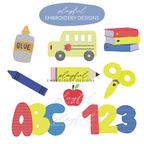Back to School Mini Shadow Work Embroidery Design Bundle (Digital Download)