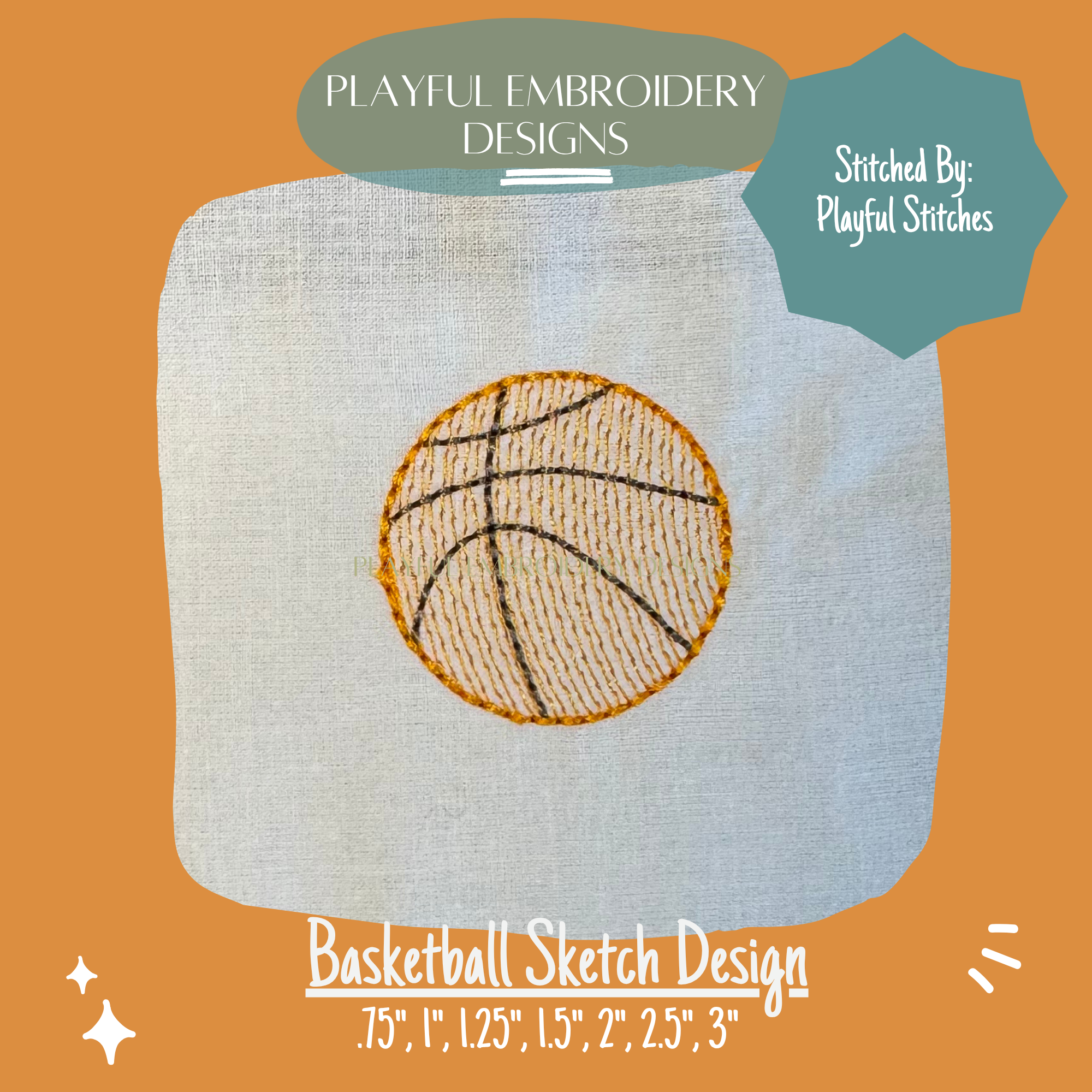 Basketball Sketch Machine Embroidery Design, Basketball Machine Embroidery Design, Sketch Basketball, Sports Design, Digital Download