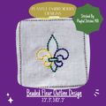 Beaded Fleur de Lis Outline Machine Embroidery Design, Three Color Fleur Embroidery Design, Mardi Gras Fleur Design (Digital Download)