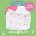 Bow Trio Machine Embroidery Design, Bean Stitch Bow Trio Design, Vintage Bow Design