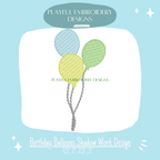 Birthday Balloon Shadow Work Machine Embroidery Design (Digital Download)