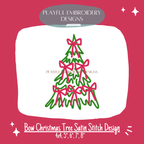 Satin Stitch Bow Christmas Tree Machine Embroidery Design (Digital File)