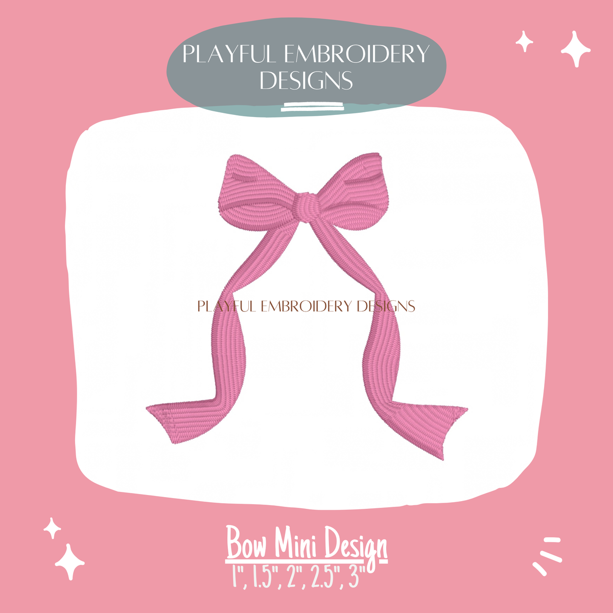 Satin Stitch Bow Machine Embroidery Design (Digital Download)
