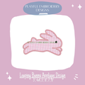 Leaping Bunny Applique Machine Embroidery Design, Easter Bunny (Digital File)