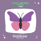 Butterfly Machine Embroidery Design, Fill Stitched Butterfly Embroidery Design, Digitial Download