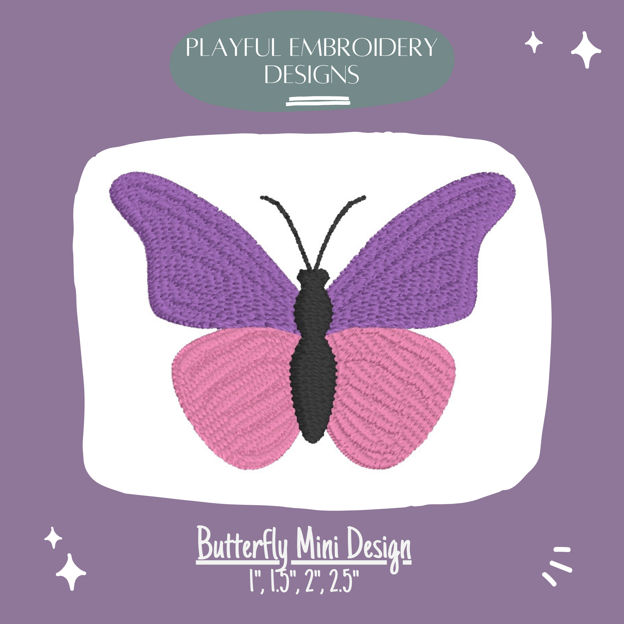 Butterfly Machine Embroidery Design, Fill Stitched Butterfly Embroidery Design, Digitial Download