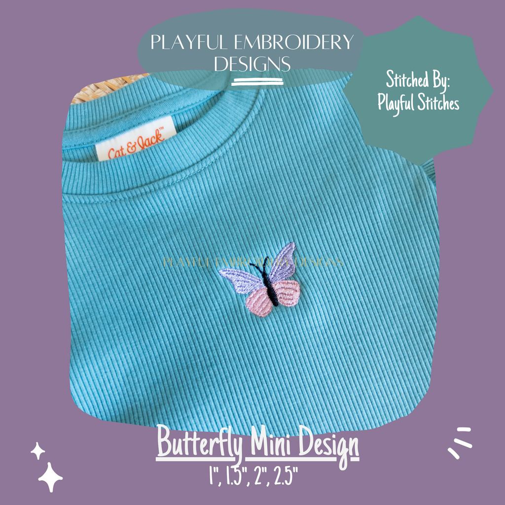 Butterfly Machine Embroidery Design, Fill Stitched Butterfly Embroidery Design, Digitial Download