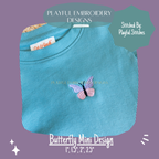 Butterfly Machine Embroidery Design, Fill Stitched Butterfly Embroidery Design, Digitial Download