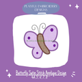 Butterfly Applique Machine Embroidery Design, Satin Stitch Butterfly Applique Design for Machine Embroidery (Digital Download)