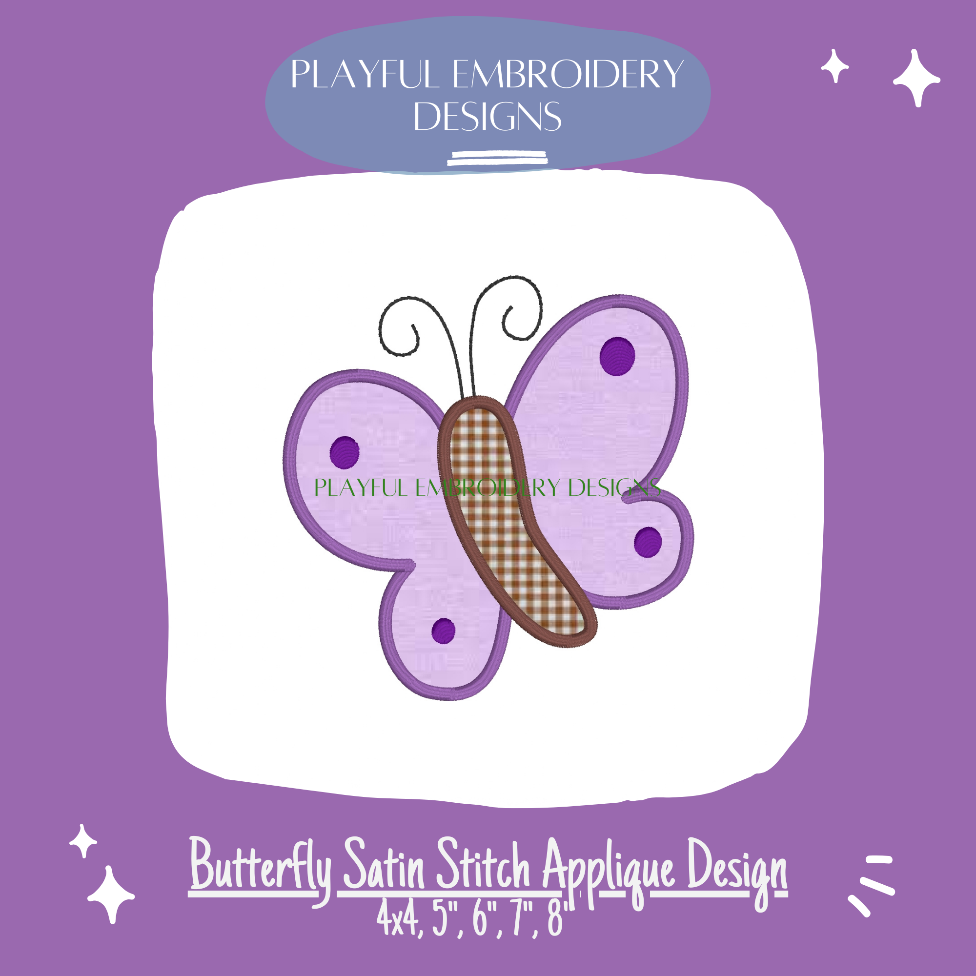 Butterfly Applique Machine Embroidery Design, Satin Stitch Butterfly Applique Design for Machine Embroidery (Digital Download)
