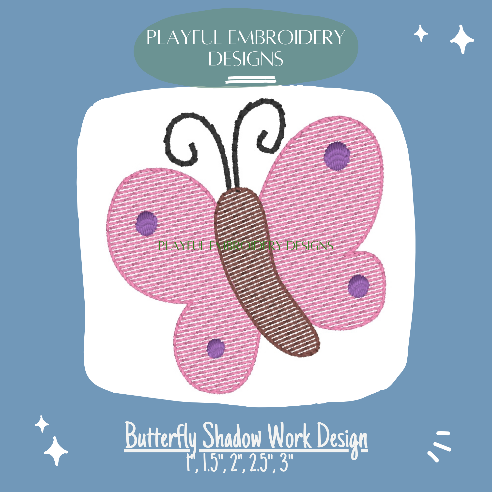 Butterfly Shadow Work Embroidery Design for Machine Embroidery (Digital Download)
