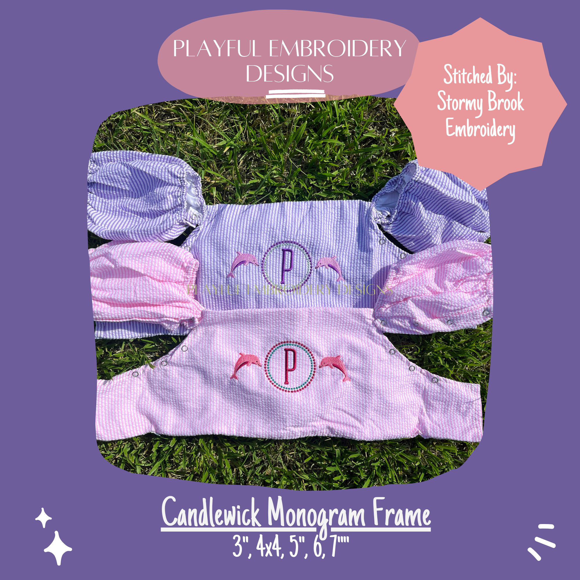 Candlewick Circle Monogram Frame for Machine Embroidery (Digital File)