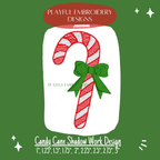 Candy Cane Shadow Work Mini Embroidery design, Candy Cane Shadow work Machine Embroidery Design, Digital Download