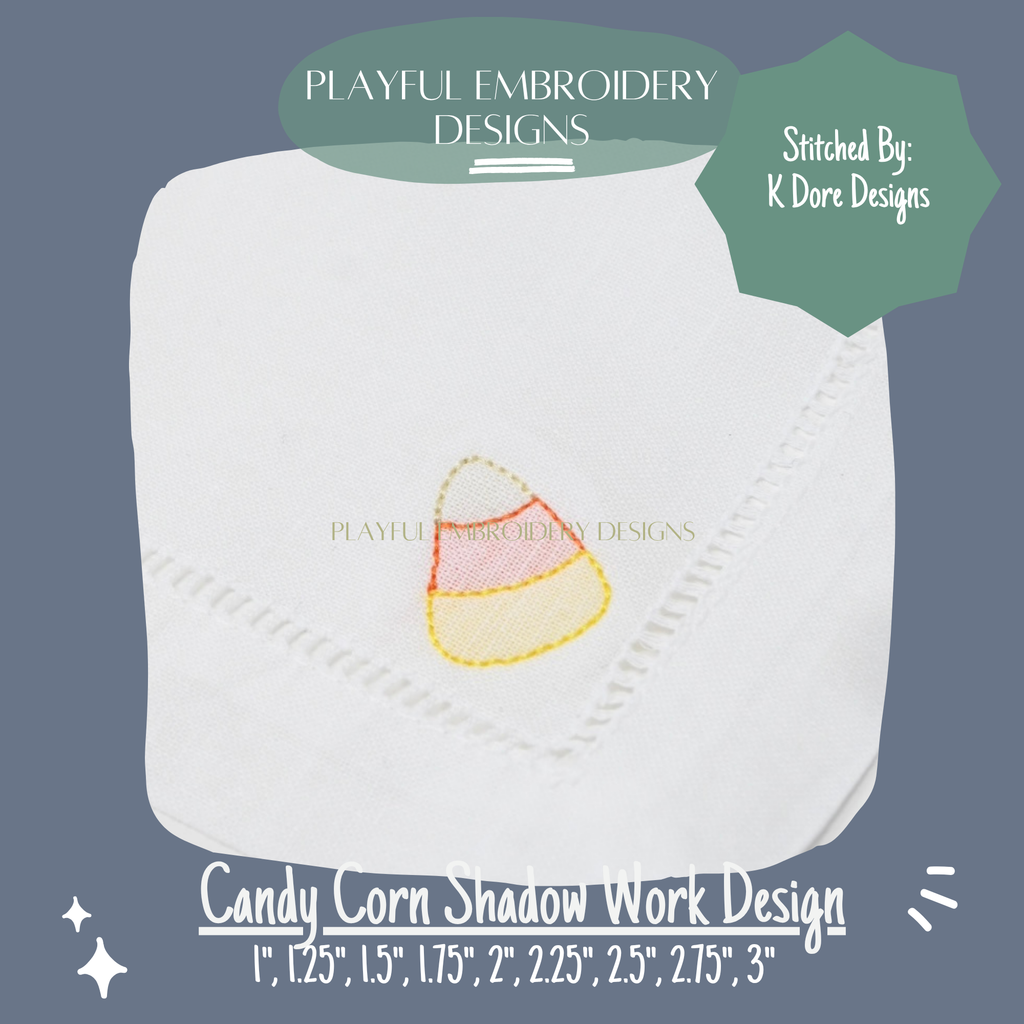Candy Corn Mini Shadow Work Machine Embroidery Design, Halloween Mini Shadow Work Design, Candy Corn Design, Digital Download