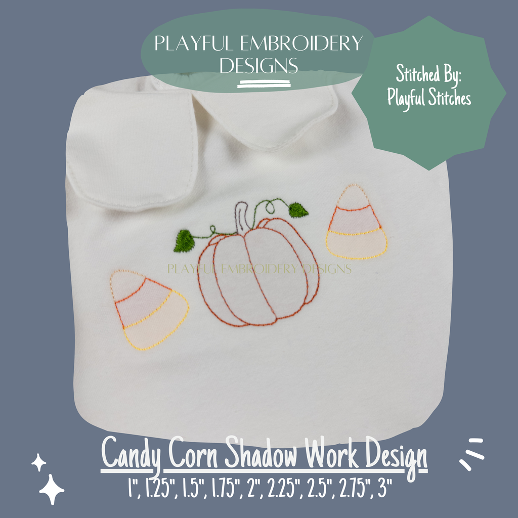 Candy Corn Mini Shadow Work Machine Embroidery Design, Halloween Mini Shadow Work Design, Candy Corn Design, Digital Download