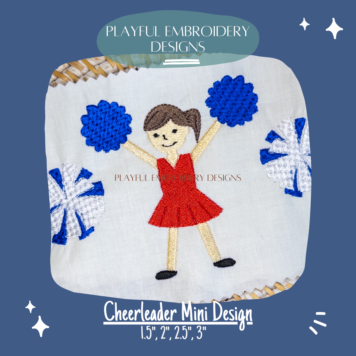 Cheerleader Mini Design for Machine Embroidery (Digital File)