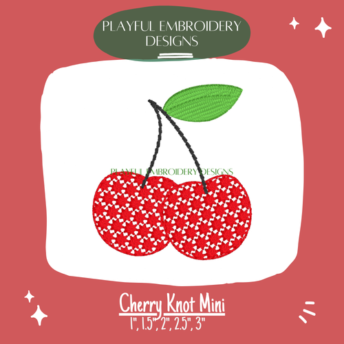 Cherry Mini Knot Pattern Machine Embroidery Design (Digital Download)