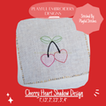 Cherry Heart Shadow Work Embroidery Design for Machine Embroidery (Digital Download)