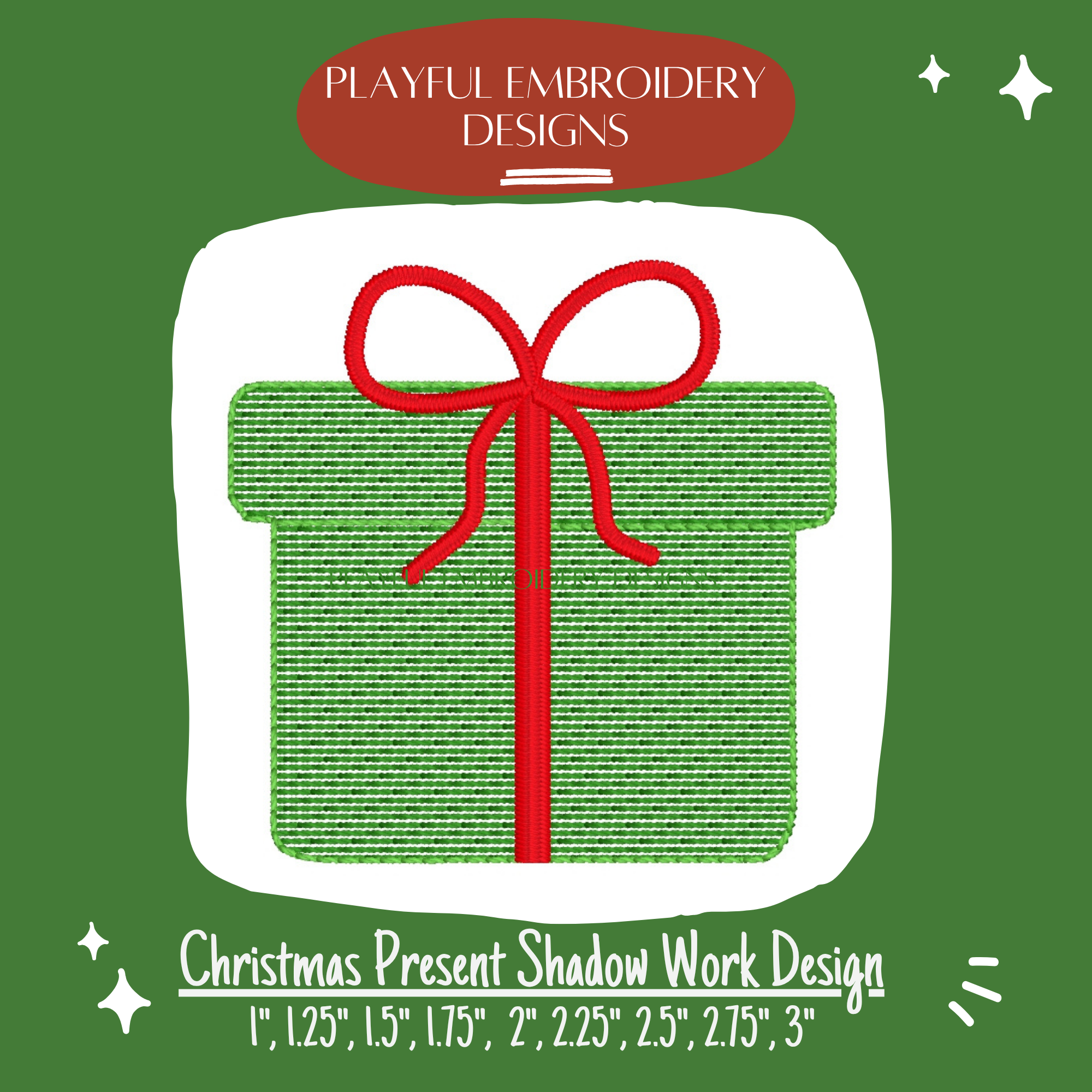 Christmas Present Shadow Work Mini Embroidery design, Present Shadow work Machine Embroidery Design, Digital Download