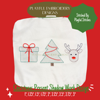 Christmas Present Shadow Work Mini Embroidery design, Present Shadow work Machine Embroidery Design, Digital Download