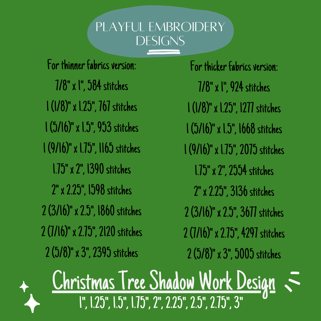 Christmas Tree Shadow Work Mini Embroidery design, Tree Shadow work Machine Embroidery Design, Digital Download