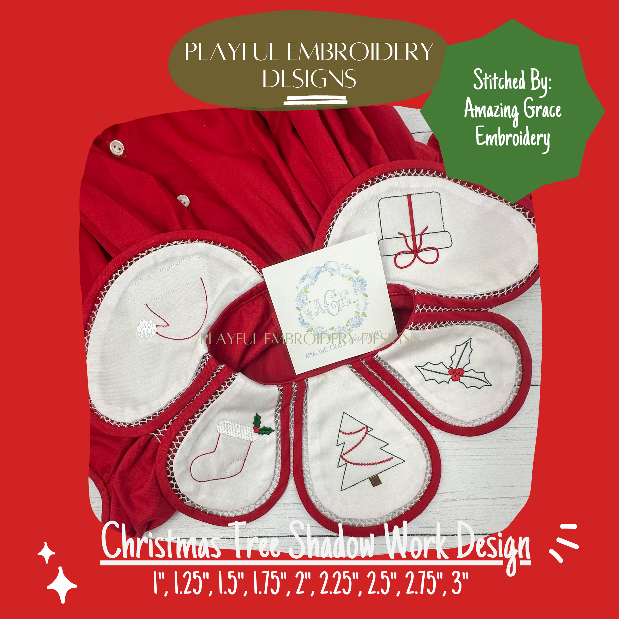 Christmas Tree Shadow Work Mini Embroidery design, Tree Shadow work Machine Embroidery Design, Digital Download